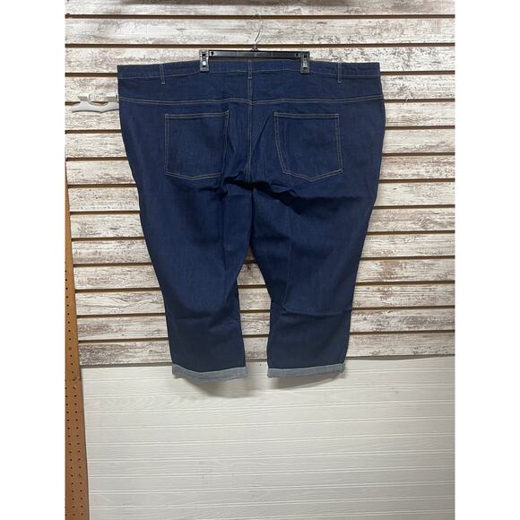 Woman Within Extended Plus Size 36W Jean Capri Slightly Distressed Med Wash - Picture 2 of 12